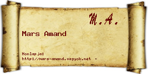 Mars Amand névjegykártya